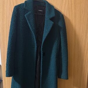 Express Deep Teal Bouclé Coat